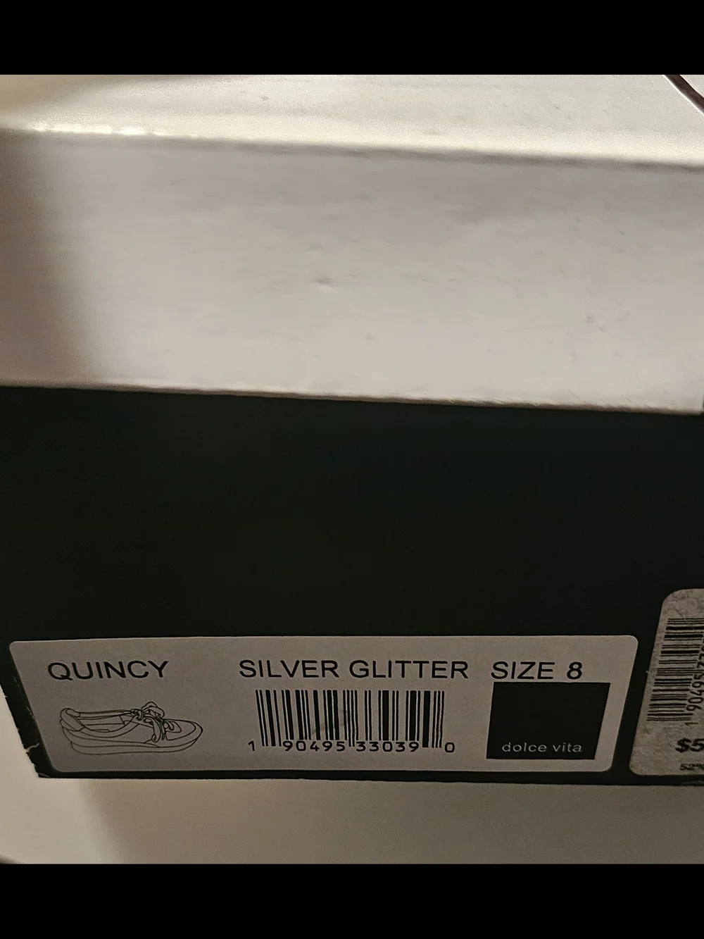 Dolce Vita Silver Glitter Lace-Up Sneakers with Cream Laces